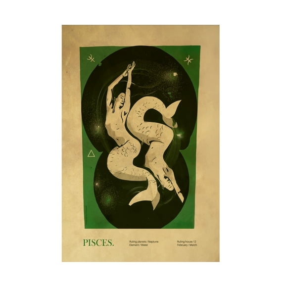 Trademark Fine Art Dionisis Gemos  Pisces print Canvas Wall Art