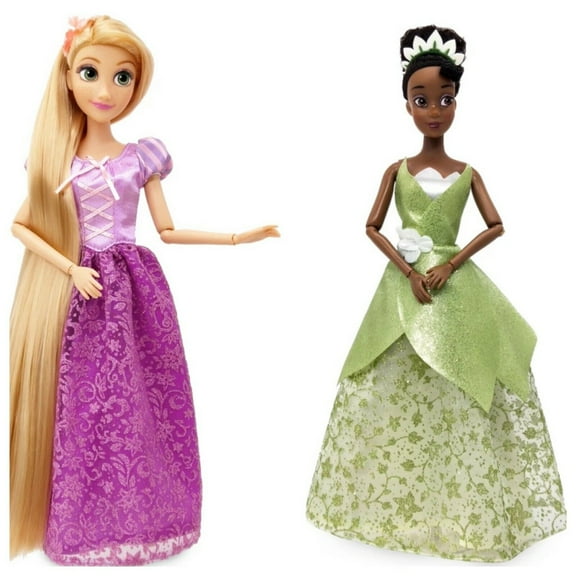 wed 2 Classic Dolls Rapunzel Tangled & Tiana Frog Princess 12” Set New