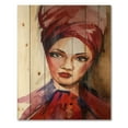 thumbnail image 3 of Designart 'Portrait of Young African American Woman I' Modern Print on Natural Pine Wood, 3 of 5