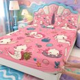 thumbnail image 4 of Manfei Salamander Pattern Bed Sheets,Purple Axolotl Full Size Sheets,4-Piece,1 Flat Sheet,1 Fitted Sheet and 2 Pillowcases, 4 of 6