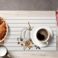thumbnail image 2 of Floral Stripes Pumpkin Fall Placemats 12x18 Set of 4, Seasonal Autumn Thanksgiving Decorative Table Mat for Home Party Outdoor Dining, 2 of 6