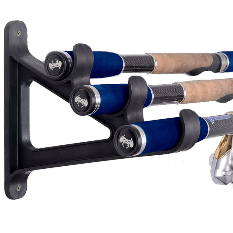 Fishing Rod Wall Rack - Ultra Sturdy Strong Weatherproof Holds 3 Rods - Space