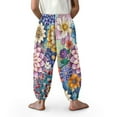 thumbnail image 4 of DISNIMO Retro Flower Bloomers Pants for Girls Bloomer Harem Pants Girls 13-16 Long Pants Kids Girls Sweatpants Loose Leg Yoga Pants for Girls Casual Joggers for Kids Beach Pants Harem Bloomers, 4 of 7