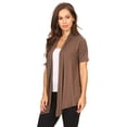 thumbnail image 2 of Women's  Basic Casual Solid Short Sleeve Open Front Cardigan (S-3X), 2 of 4