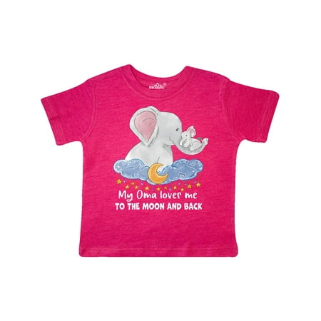 

Inktastic My Oma Loves me to the Moon and Back Elephant Family Gift Toddler Boy or Toddler Girl T-Shirt