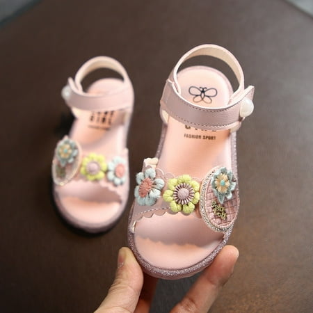 

CAICJ98 Kids Shoes Boys Girls Cartoon Printed Shoes First Walkers Shoes Summer Toddler Hollow Out Breathable Flat Sandals Pink