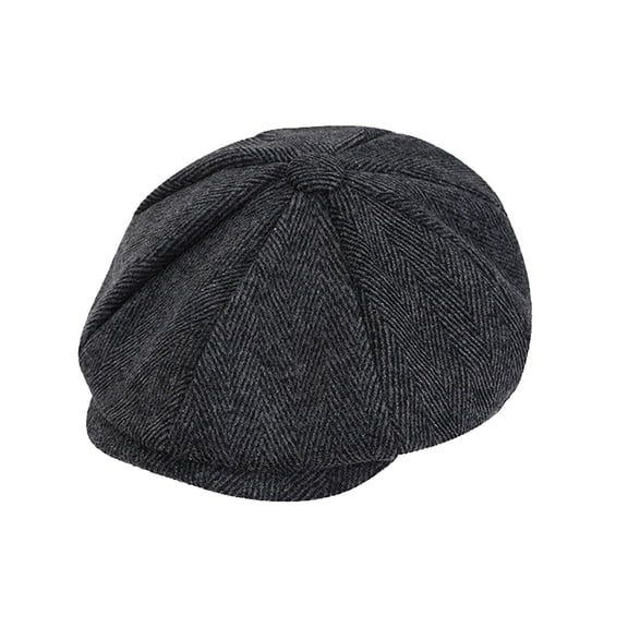 Cotton Newsboy Cap for Men Women - Adjustable Size 8 Panel Cabbie Hats, Classic Vintage Gatsby Lvy Cabbie Hat Flat Beret Cap, Lightweight Breathable Summer Gatsby Fishing Hats,Black