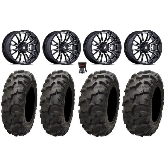 MSA ThunderLips 14" Wheels Machined 30" Black water Tires Polaris RZR XP 1000 / PRO XP / Ranger XP 900/1000