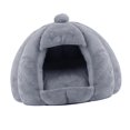 thumbnail image 4 of Nido semicerrado para gatos y perros, cama de peluche con fondo antideslizante, suministros para mascotas Gris, 4 of 9