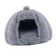 thumbnail image 4 of Nido semicerrado para gatos y perros, cama de peluche con base antideslizante, suministros para mascotas Gris, 4 of 9