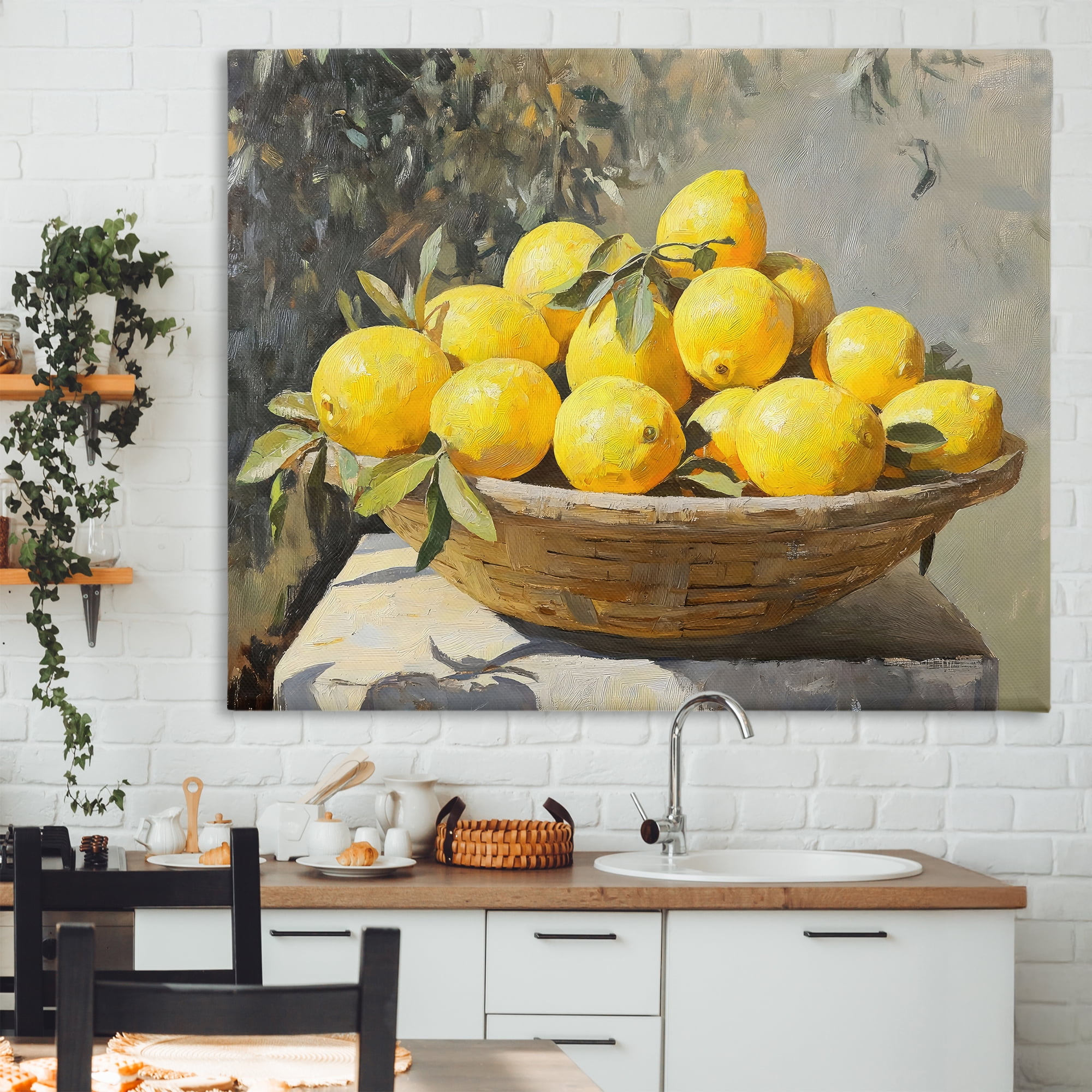 Stupell Industries Basket of Lemons in Sunlight Canvas Wall Art, design by Creative Studio