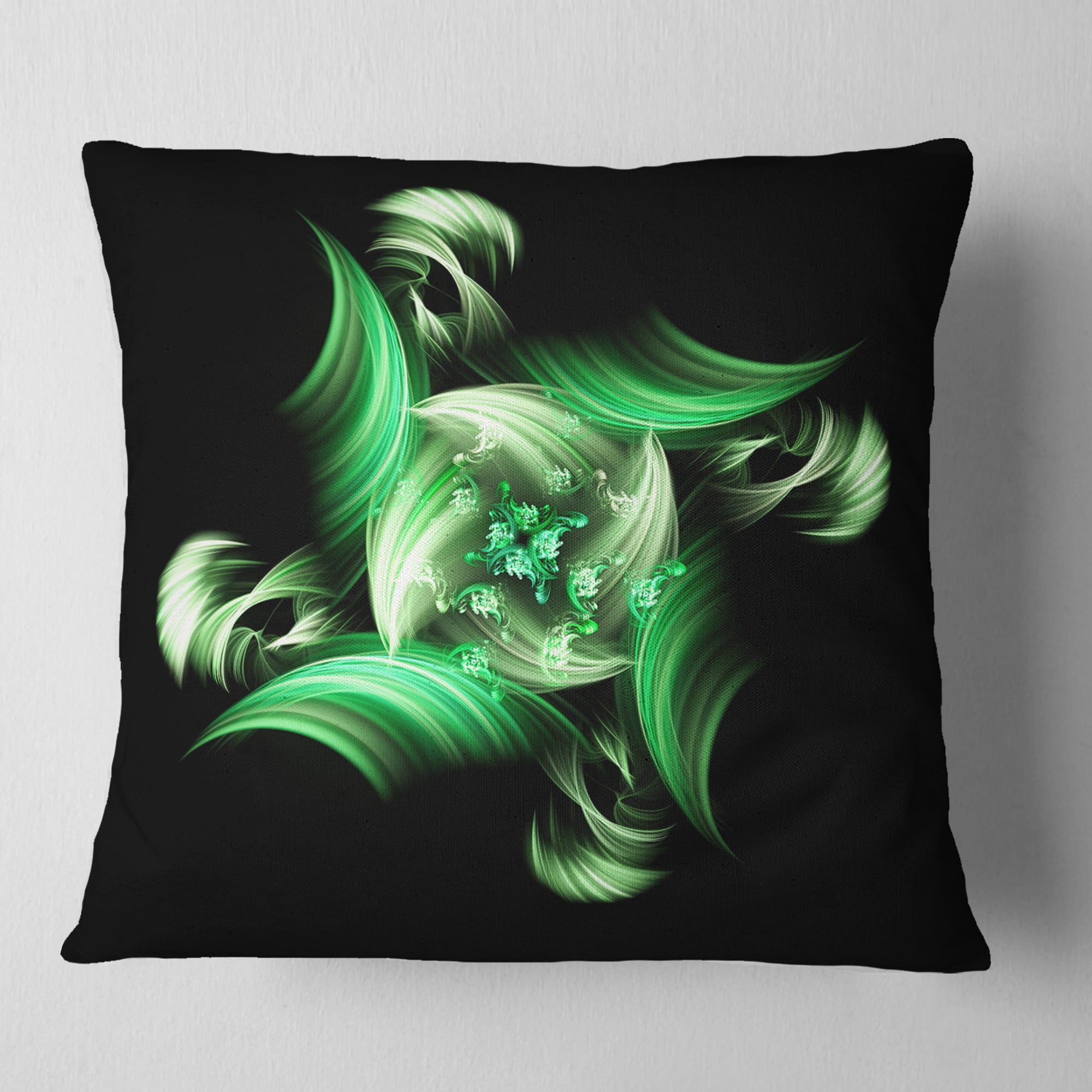 Designart 16" x 16" Green Polyester Throw Pillow