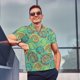 thumbnail image 4 of Balery Colourful Tie Dye Camisa Polo de Hombre con Estampado, de Manga Corta y Tejido Medio, Camisa Tipo Golf Polo-4X-Large, 4 of 6