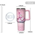thumbnail image 6 of 40 oz Christmas Tumbler with Handle and Straw, Stainless Steel Insulated Snowman Tumbler 40 oz, Reusable Pink Snowman Cup with Leak Proof Lid, Christmas Gifts for Women, 6 of 6