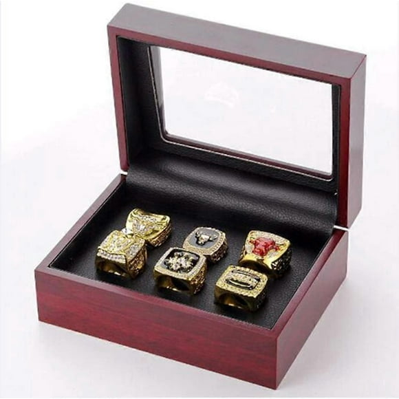 Set of 6 Bulls Championship Replica Ring by Display Box Set- Collectible,11#