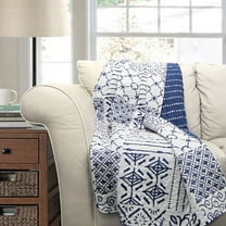 Lush Decor Monique Geometric Throw, 60x50, Blue, Single