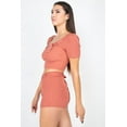 thumbnail image 3 of Scoop Neck Crop Top And Ribbed Shorts, 3 of 5
