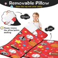 thumbnail image 3 of Football and Basketball Red Pattern Teens Toddler Nap Mat with Pillow, Sleeping Mat Bag for Preschool Daycare 59"x22", 3 of 6