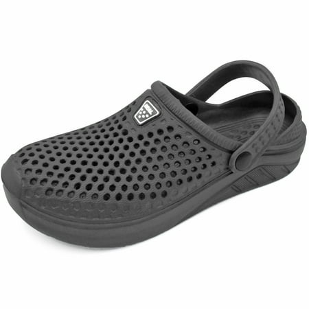SLM Mens Clogs Perforated Slingback Sandals Water Garden Shoes -8-Black