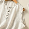 thumbnail image 3 of Generic Women Vintage Cotton Linen Tank Tops Summer Button Up Sleeveless Henley Shirts Loose Casual Blouse with Pockets, 3 of 3