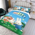 thumbnail image 3 of MIFFY Conjunto de sábanas temático, trío de piezas, cómodo y amigable con la piel, diseño único, regalo de decoración para el hogar para familiares, amigos y fans,135X200cm, 3 of 6