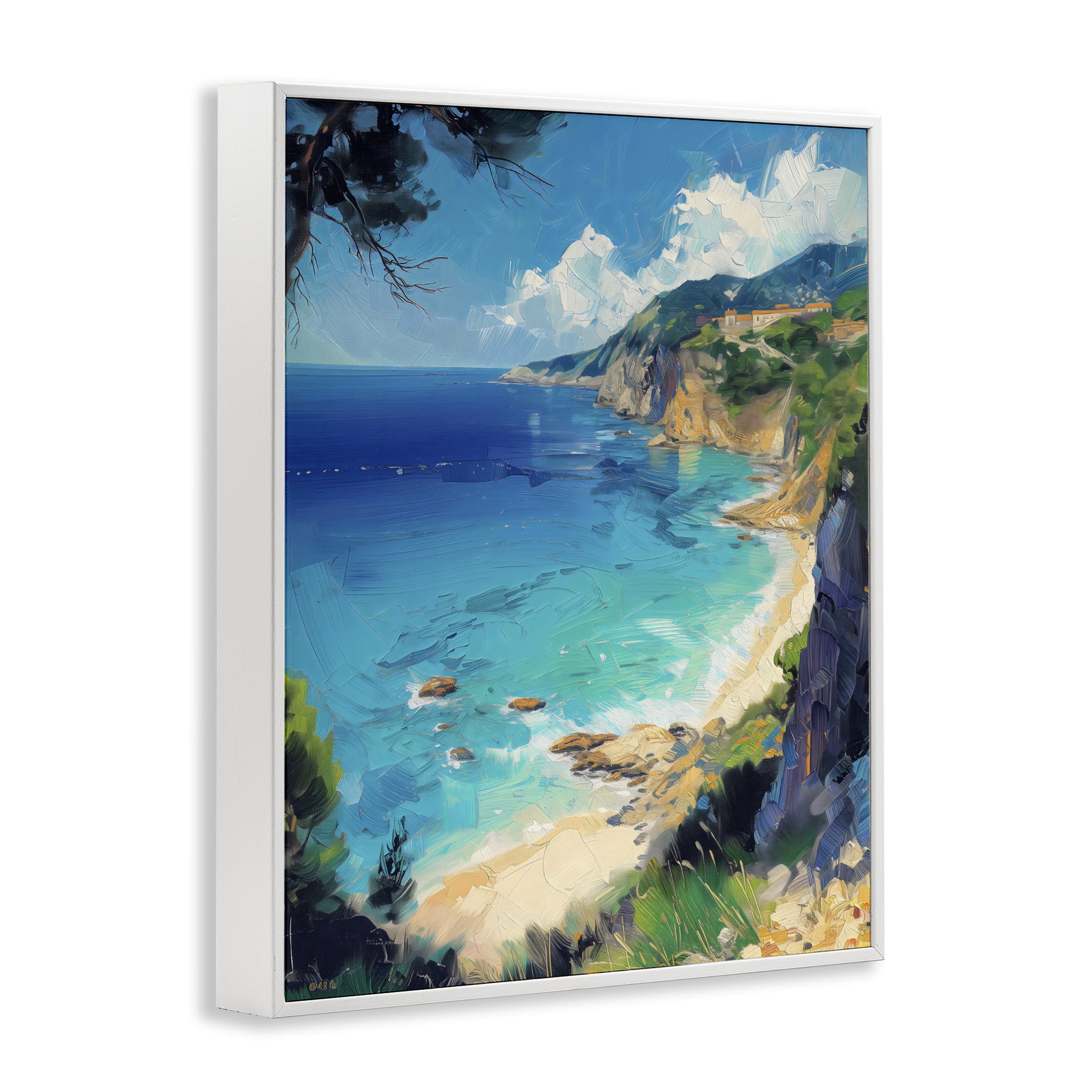 Stupell Industries View of Ocean Retreat White Framed Giclee Art, design by Creative Studio