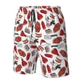 thumbnail image 5 of Naloa Red Food Men's Beach Shorts, Surfing shorts, Swim trunks, Quick Dry Swim Trunks for Surfing Beach Fun - Large, 5 of 9