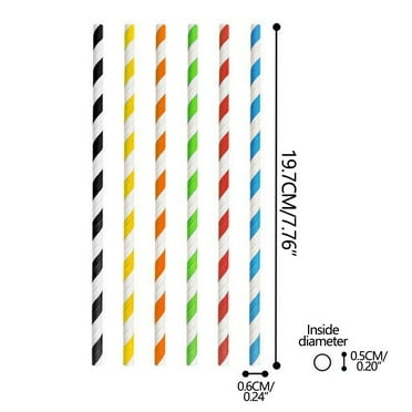 Bdday Reusable Straws 100pc Paper Straws Disposable Straws Paper Striped Colorful Decorative Straws Dessert Drinks Party Straws Straws for Tumblers