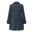 thumbnail image 4 of TGSLY Women's Wool Blend Coat Soft Notched Lapel Double Breasted Button Long Sleeve Jacket Casual Solid Color Mid-Length Belt Winter Outerwear M, 4 of 9