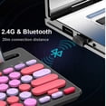 thumbnail image 4 of Wekity Wireless Bluetooth Keyboard,  Dual Mode Multi-Device Cute Portable Slim Wireless Keyboard with USB Nano, 20m Connection Distance for Tablet PC Windows Android iOS Mac (Pink), 4 of 7