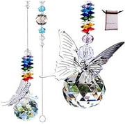 H&D Hanging Butterfly Suncatcher Crystal Ball Prism Rainbow Decor for Home