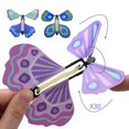 thumbnail image 3 of Mariposa voladora, colorida, mágica, revoloteante, juguete para niños, banda de goma, envoltura alimentada, mariposa voladora mágica, mecanismo de relojería, juguete volador mágico impulsado, 3 of 8