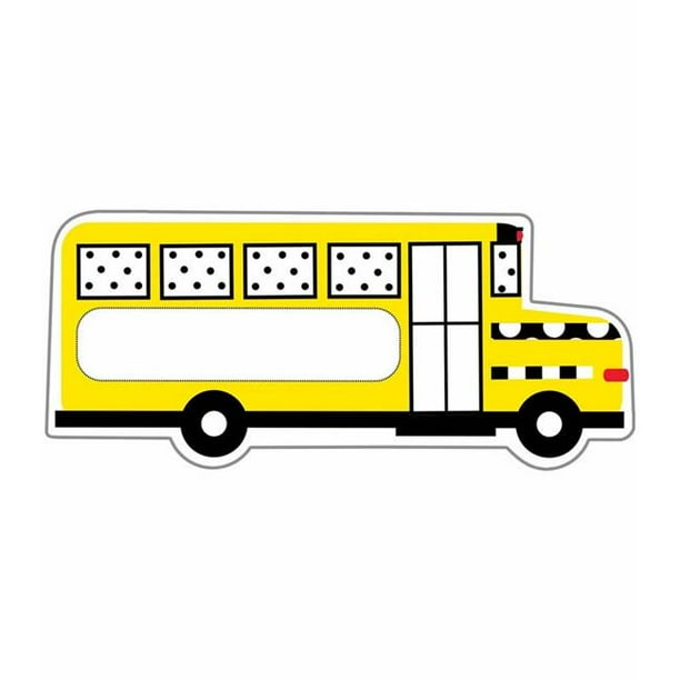 Schoolgirl Style Black White And Stylish School Bus Cutouts Multipurpose Name s Cubby Or Locker Labels Classroom Or Homeschool Decorations 36 Pc Walmart Com Walmart Com