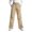 Khaki, variant on Women's Convertible Cargo Pants Zip-Off Wide Leg Casual Outdoor Utility Trousers with Pockets