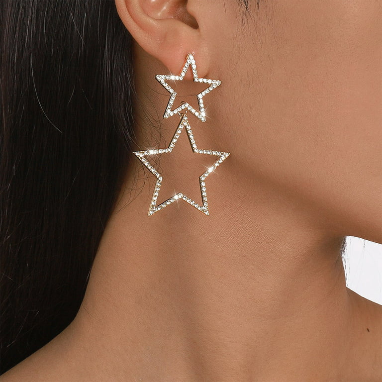 Women And Girls Rhinestones Crystal Hypoallergenic Earrings Studs For