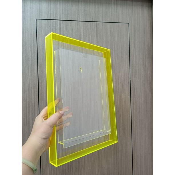 Marco de fotos acrílico de color Marco de fotos transparente de doble cara Marco de fotos de mesa con clip de 6 pulgadas Marco de fotos montado en póster Marco de fotos hueco para pared