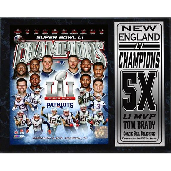Encore Select 297-70 12 X 15 in. Stat Plaque - Super Bowl 51 Champion, New England Patriots