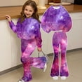 thumbnail image 4 of Ccpelsie Toddler Girl Fall Winter Clothes Fall Winter Outfits Sweatshirt Bell Bottom Pants for Girls(Light Purple,4-5 Years), 4 of 8