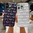 thumbnail image 4 of for iPhone 14 Pro Max Case for Women Men, Fashion 3D Woven Pattern Bump Feel, with Full Camera Protection Back Cover, Grid Phone Case for iPhone 14 Pro Max (6.7") - Purple, 4 of 6