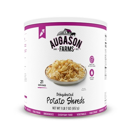 Augason Farms Dehydrated Potato Shreds 1 lb 7 oz No. 10 (Best Dehydrated Meals For Backpacking)