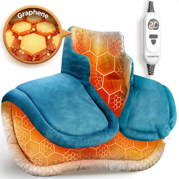 Weighted Heating Pad for Neck Shoulder Back, with 6 Heat Settings, 5 Timer Settings, Auto Shut Off, Machine Washable, 18"x 26" Gray Heating Pad for Neck and Shoulders , Christmas Gift