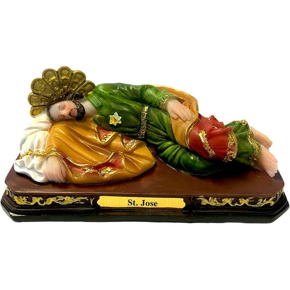 5" Inch Saint Joseph Sleeping Statue w Base Estatua de San José Dormido Image