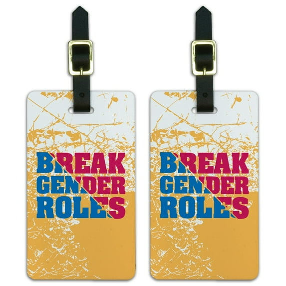 Break Gender Roles Luggage ID Tags Suitcase Carry-On Cards - Set of 2