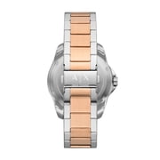 A|X Armani Exchange Mens Three-Hand Date Silver and Rose Gold Two-Tone Stainless Steel Bracelet Watch (Model: AX1962)