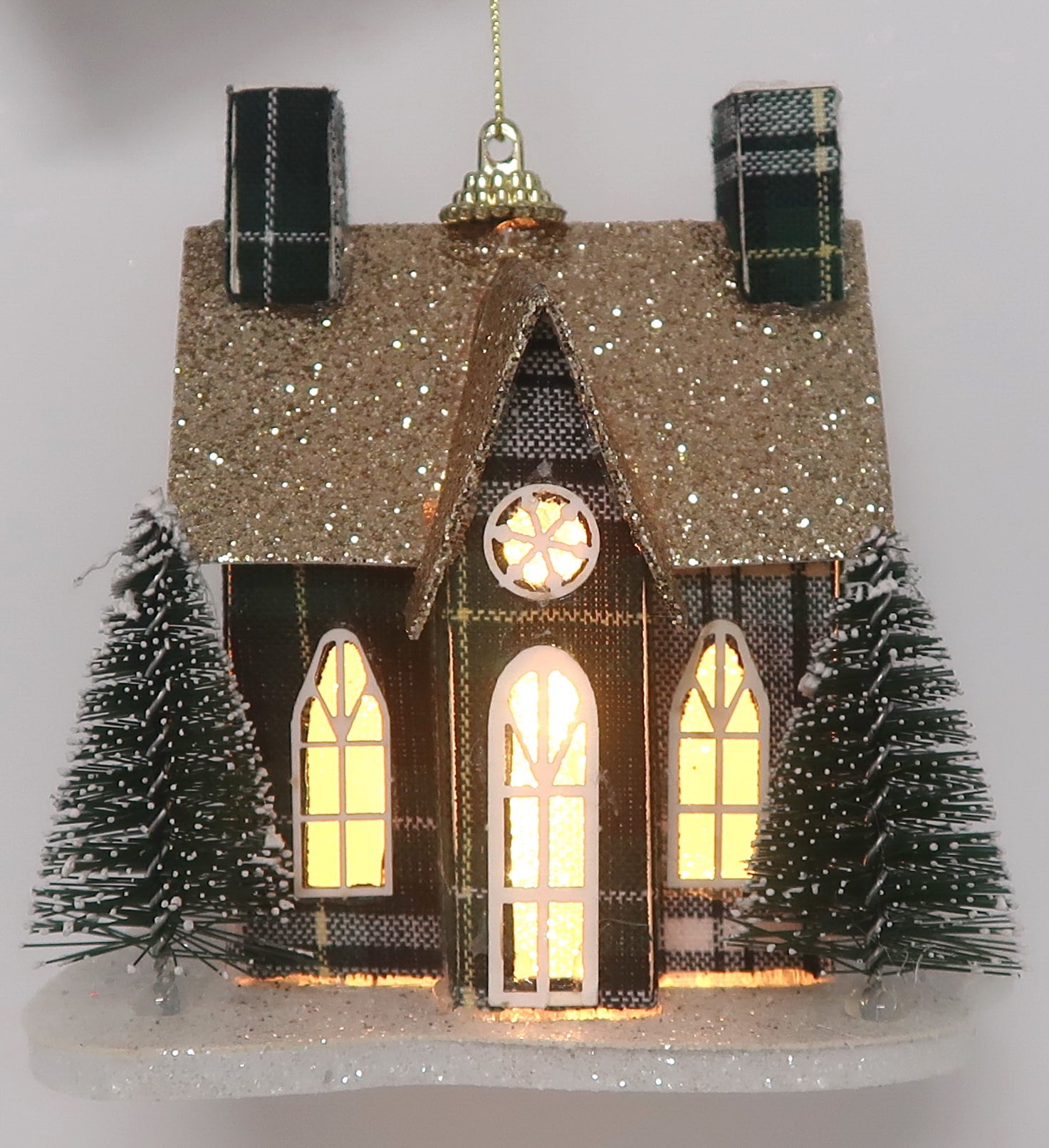 GT Décoration de maison à carreaux verts à LED