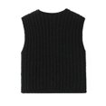 thumbnail image 2 of SWSMCLT Women's Cable Knit Vest Top Soft Cropped Tank Top Lightweight Sleeveless Cardigan Sweater V Neck Button Up Baggy Fashion 2024 Y2K Clothes Pocket Black X-Small, 2 of 5