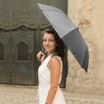 thumbnail image 4 of The Heather Spectrum 42" Automatic Open Windproof Travel Umbrella, Strong Chrome Plated Metal Shafts, Lightweight Portable Folding Umbrella for Men & Women - Heather Gray, 4 of 7