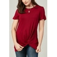 thumbnail image 2 of DEVOPS 2 Pack Women's Casual Shirts Short Sleeve Tops Daily Tunics (Large, Burgundy/Coffee), 2 of 7