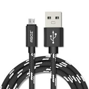 Durable 6ft AGOZ Braided Micro USB Fast Charge Data Sync Cable Cord For LG Premier, K10, Treasure L51AL L52VL, B470 / B471, G Vista H740; 1 pack