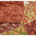 thumbnail image 6 of Chezmoi Collection Leilani 3-Piece Boho Washed Cotton Quilt Set Queen Size - Bohemian Quilted Bedding Orange Green White Floral Printed Patchwork Lightweight Bedspread Set for All Season, 6 of 8